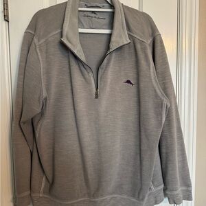 Tommy Bahama Gray Quarter-Zip Pullover